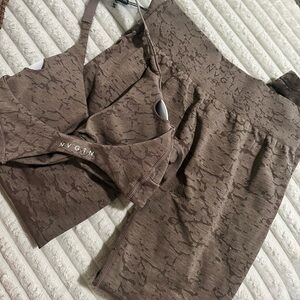 NVGTN Textured Brown Sports Set